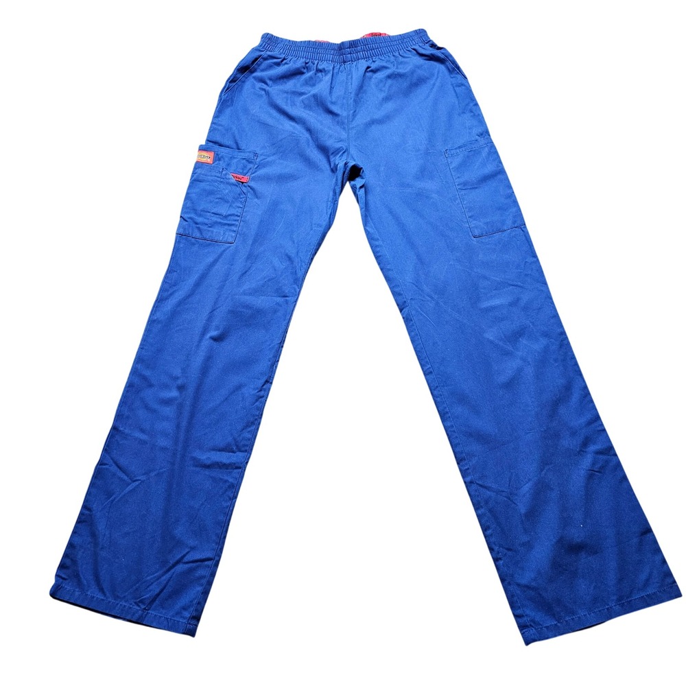 Dickies EDS Signature Royal‎ Blue Scrub Pants 86106 Small Cargo Elastic Waist